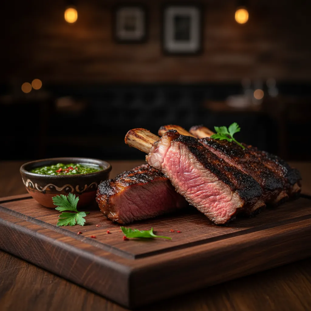 Asado gegrild LaBamba-rundvlees, huisspecialiteit van El Caballo