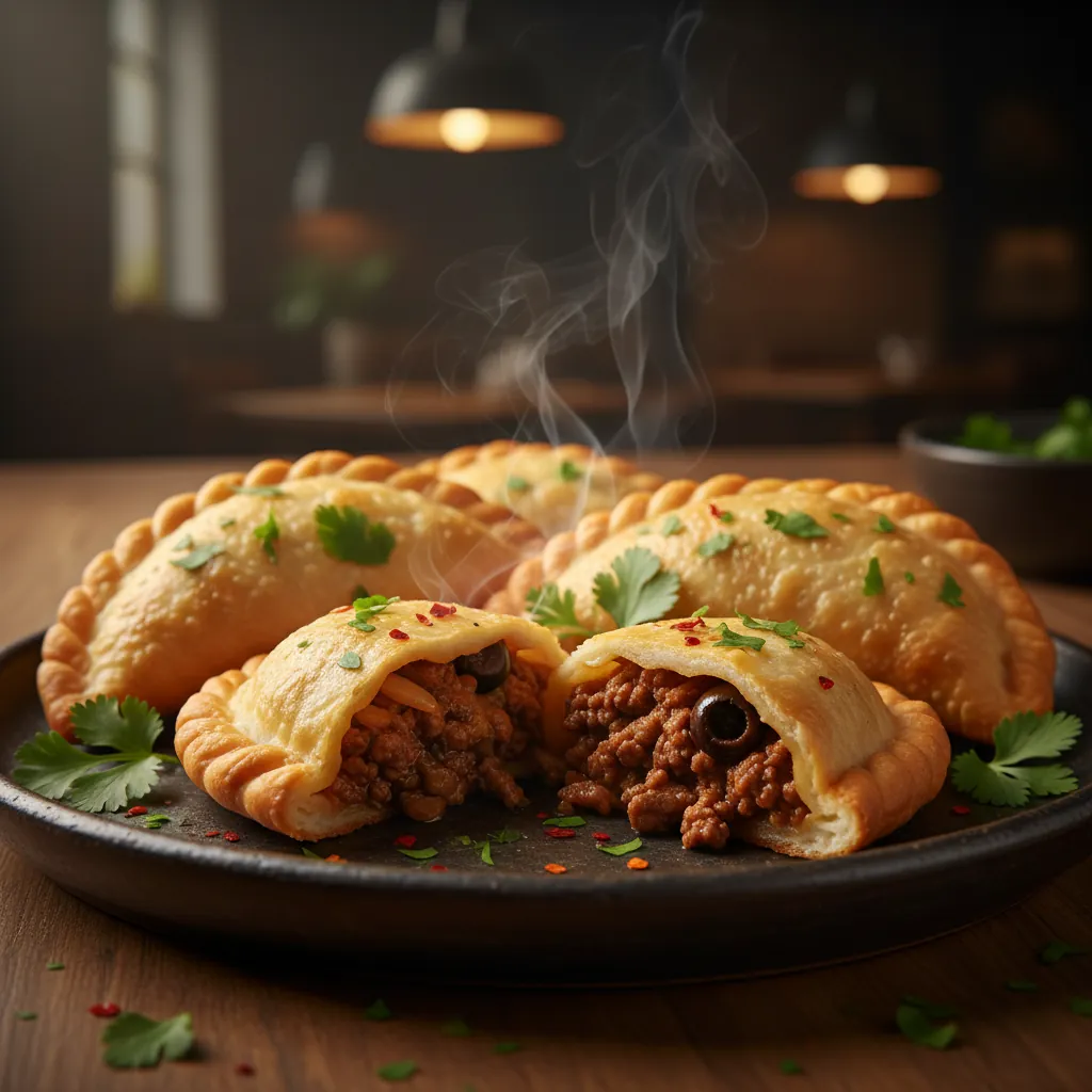 Goudbruin gefrituurde Argentijnse empanadas met kruiden