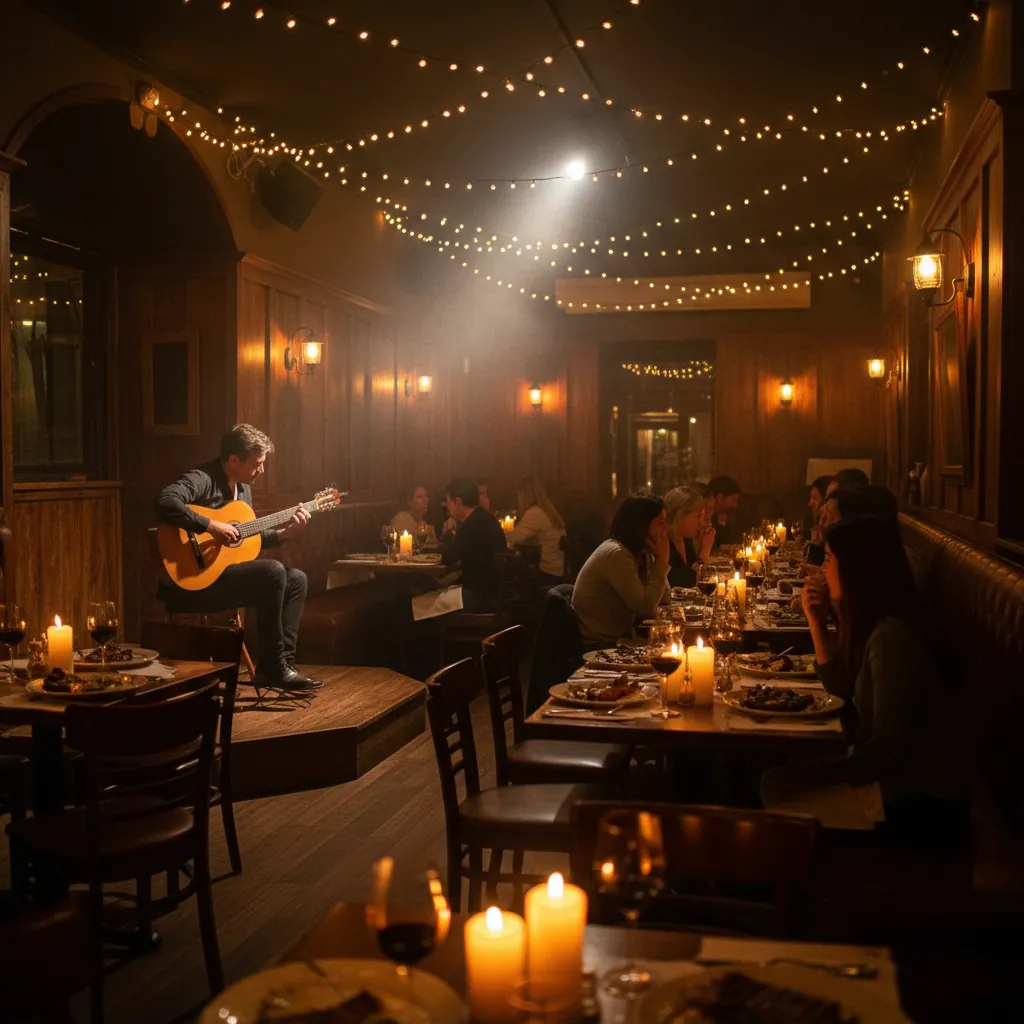 Live gitarist in het restaurant van El Caballo